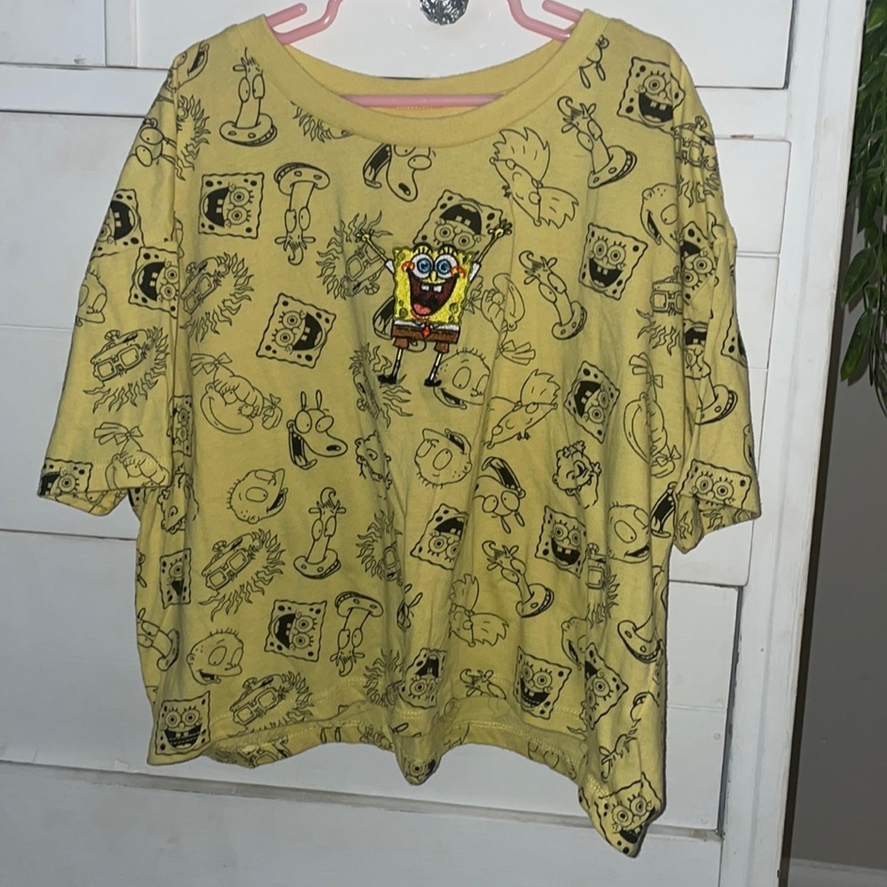 nickelodeon L cropped spongebob shirt